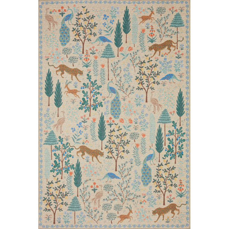 Rifle Paper Co. x Loloi Menagerie MEN02 Forest Cream Rug & Reviews